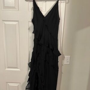 Abercrombie & Fitch Black Asymmetrical RuffleDress